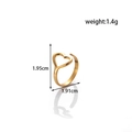 Gold stainless steel hollow heart open ring with lightweight aesthetic metal design - French Vintage Heart Ring / Gold