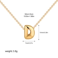 Dimensioni dettagliate della collana con lettera D dorata, catena 50cm e ciondolo 10mm - Lettera D