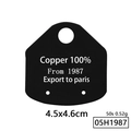 Custom 100% copper jewelry earring card tag, size 4.5x4.6cm with printed product details - 100% Copper Black Card (05H1987) / Medium