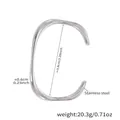 Bracelet jonc argenté ondulé en acier inoxydable poli pour un look minimaliste élégant - Style Vague Irrégulier (Z502) / Acier
