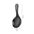 Short handle 304 stainless steel dessert spoon in dark grey finish, 9.5cm length - Black