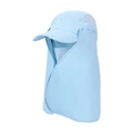 Light blue outdoor sun hat with full neck and face protection for hiking and fishing - Blue