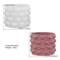 Detail view of heart embossed silicone mold with precise dimensions and weight specs - Heart Cup Set Silicone Mold