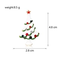 Elegant white Christmas tree brooch with gold edges and dimensions 4.8 cm by 2.8 cm - White Enamel Red Green Rhinestone (C172-A)