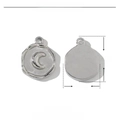 Technical drawing showing 15mm letter C pendant dimensions in stainless steel - Silver Letter C Round Disc Pendant(VG438)