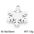 Pendentif flocon de neige hexagonal en argent pour bijoux, taille 19x15 mm - Couleur Acier (KLJ7967-Z)