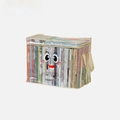 Transparent PVC book storage bag in beige with zipper closure and large capacity - Medium / Beige Smiley
