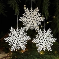 Set di 3 decorazioni a fiocco di neve bianco da 13 cm per l'addobbo dell'albero di Natale - Fiocco di neve/3 Pezzi