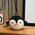 Porte-clés peluche pingouin mignon en tissu noir et blanc avec boucle de suspension solide - Pingouin Noir et Blanc