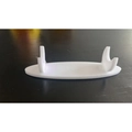 White acrylic crescent pen display stand with oval base for desk stationary - White