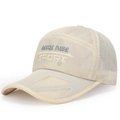Berretto da baseball in mesh beige traspirante con ricamo sportivo per l'estate all'aperto - Regolabile / Cachi