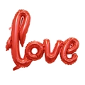Palloncino rosso metallizzato con scritta Love per decorazioni di nozze e proposte - Palloncino Lettera LOVE / Rosso