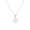 Golden hip hop necklace with letter X pendant and white enamel inlay on white background - Letter X