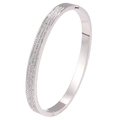 [162] Silver Triple-row Diamond Bangle