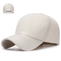 Classic beige cotton baseball cap with adjustable back strap for men and women - Light Beige with Velcro