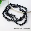 Natural snowflake obsidian irregular stone beads for DIY jewelry making and crafting - Snowflake Obsidian (Circumference Approx. 80cm)