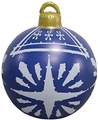 Inflatable 60cm blue Christmas decoration ball with white snowflakes and star patterns - Blue Snowflake