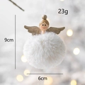 White plush angel girl pendant ornament with golden wings for Christmas tree decoration - Crown White Fur Angel (Style M)