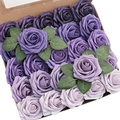 Lilafarbene künstliche PE-Schaumrosen in Geschenkbox für die Heimdekoration - Farbverlauf Lila
