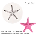 Starfish silicone mold for cake decoration, 7.3cm white tool for fondant and chocolate - Style 5 (Textured Starfish) / Gray