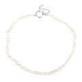 Collier de perles d'eau douce baroques avec fermoir argenté et chaîne d'extension - Chaîne de Clavicule Argentée (KN229602-Z)