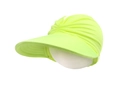 Neon yellow wide brim sun visor with pleated texture for summer sun protection - S (One To Five Years) / Neon Yellow