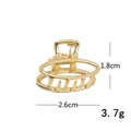 Mini 2.6cm golden geometric hollow metal hair claw clip for women's elegant styling - Gold Oval