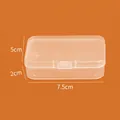 Transparent square plastic storage box with hinged lid measuring 7.5x5x2cm - 7.5*5*2cm