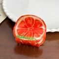 Cute red grapefruit slice hair claw clip in translucent resin for half-up hairstyles - Orange - 5.5cm