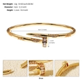 Detailed size specifications and weight for 18K gold plated nail bangle with zircon stones - Real Gold Nail (BS-J5512G) / Real Gold