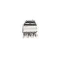 Polished silver metal small hair claw clip with minimalist five-tooth design for women - Silver Claw Shape