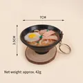 7cm artificial udon noodle bowl keychain with egg and ham for kitchen toys - Ham Egg Noodles Keychain