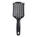 Schwarze hohle Entwirrbürste mit Massagedesign und praktischem Aufhängeloch - Schwarzer Griff Schwarze Zähne