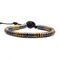 Bracciale regolabile in ematite con dischi metallici oro e grigio da uomo - Stile Oro A (NSN00314)