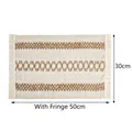 50x30cm woven cotton linen placemat with tassels and brown geometric patterns - 30x50cm / Three Jute Ropes Placemat