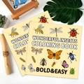 Pair of Wonderful Insects coloring books with bold and easy cartoon insect illustrations - Insect (TS04-Insect)