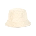 Detalle de la textura de piel sintética color crema en un cálido sombrero de pescador - Talla Única (Ajustable) / Beige