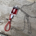 Y2K Harajuku blood bag pendant necklace with red liquid and O blood group type label - Type O Necklace