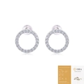 S925 sterling silver moissanite hoop earrings with pavé diamonds and GRA certificate - Moissanite (40 Pieces Per Pair) With GRA Certificate