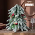 Mini albero di Natale nordico da 40cm innevato con bacche rosse su tavolo di legno - 40cm Abete Innevato