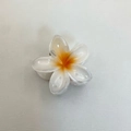 Frangipani flower hair claw clip in transparent orange gradient for women's updos - Frangipani Hair Clip / 6x5x3.8CM / White (Orange Center)