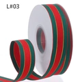 Christmas ribbon with red and green stripes and gold thread, model L#03 on a roll - 2.5cm Dual Tone Red Green 23 Yards