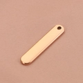 Pendentif barre rectangulaire en acier inoxydable or rose avec finition miroir polie - Nouvelle Couleur Or Rose Trou Rond (Ouverture 2.5mm)