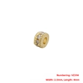 Makro-Detail der VZ394 Kupferperle mit Zirkonia-Inlay, Größe 2,5 mm mal 4 mm - VZ394 Gold 2,5*4mm