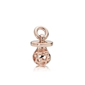 Rose gold pacifier charm with heart cutout for DIY jewelry and bracelet making - K4-01 Rose Gold Pacifier