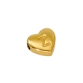18K gold plated stainless steel heart pendant necklace with engraved letter Z - Letter Z / Steel