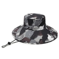 Sonnenhut für Herren mit grau-rotem Camouflage-Muster, breiter Krempe und Mesh-Einsatz - Einheitsgröße / Schwarz Camouflage