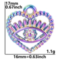 Rainbow heart evil eye pendant in 18k plated stainless steel with size dimensions - Rainbow Color Pendant / Pendant Only