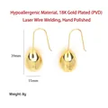 Boucles d'oreilles gouttes plaquées or 18K, design hypoallergénique en acier de 39mm - Boucles d'oreilles goutte d'eau / 39*15mm / Doré