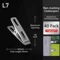 Set of 40 stainless steel windproof clothespins with non-slip 45mm metal grip - Seamless Clothes Pegs【40 Pack】